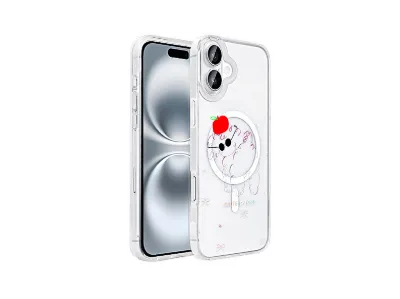 LOPARD iPhone 16 Plus Uyumlu Mgsafe Şarj Özellikli Şeffaf Folk Sert Kapak Telefon Kılıfı Çok Renkli