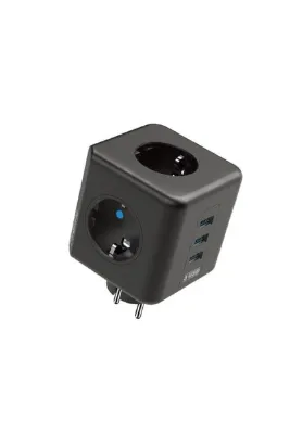 Asfal Usb Girişli Termal Akım Korumalı Isıya Dayanıklı 10 Amper 3'lü Duvar Tipi Priz, Smart Akım Dengeleme