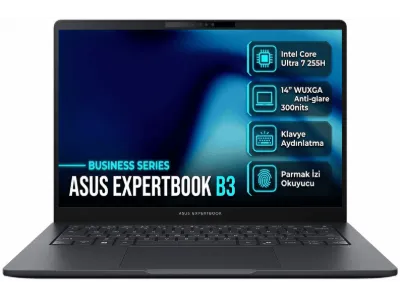 ASUS ExpertBook B3 WUXGA B3405CCA-LY3481 011 Intel Core Ultra 7 255H 64 GB RAM 1 TB SSD 14 inç Windows 11 Pro Laptop Gri