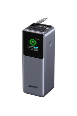 Ugreen Nexode Pro 20.000 mAh 165W USB-C Makaralı Dahili Kablolu Hızlı Şarj Powerbank,2xUCB-C, 1xUSB-