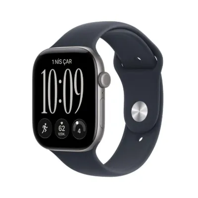 Apple Watch Series 12 GPS 46mm Uzay Grisi Alüminyum Kasa ve Lacivert Spor Kordon - S/M