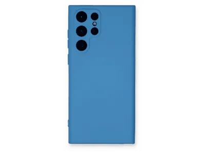 NEWFACE Samsung Galaxy S23 Ultra Uyumlu Nano İçi Kadife Silikon Telefon Kılıfı Mavi