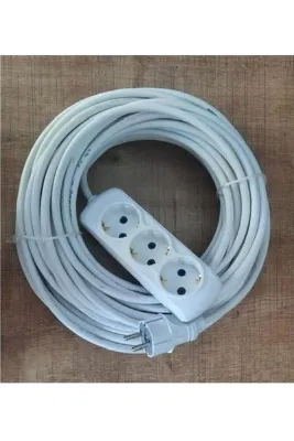 inwatt 11 Metre 3x2.5 mm Üçlü Beyaz Uzatma Kablosu 3 lü Priz Ara Kablo