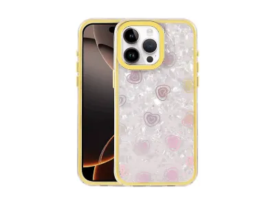 NEWFACE iPhone 16 Pro Max Uyumlu Lumi Desenli Kapak Telefon Kılıfı Sarı