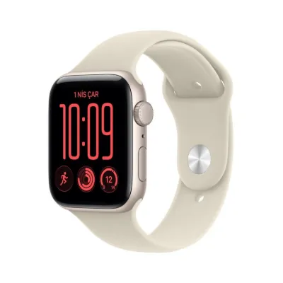 Apple Watch SE 3 GPS 44mm Yıldız Işığı Alüminyum Kasa ve Kum Beji Spor Kordon - M/L
