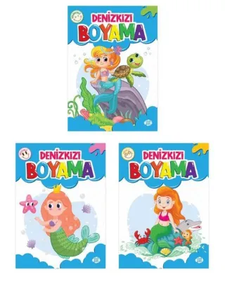 Deniz Kızı Boyama Seti - 3 Kitap Takım