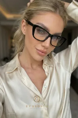 Eyesofia Occhiali Unisex Siyah Renkli Cam Vintage Güneş Gözlüğü