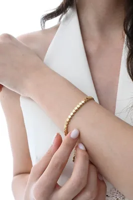 Söğütlü Silver Gümüş altın yaldızlı modern görünümlü kayan yıldızlar bileklik SGTL12856GOLD