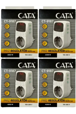 Cata CT-9187 4000W Akım Korumalı Led Göstergeli Priz (4 Adet)