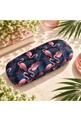 Safari Flamingo Baskılı Gözlük Kılıfı, Hafif, Sevimli, Pratik ve Toz Geçirmez