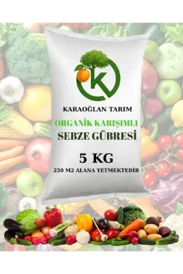 karaoğlan tarım Sebze Gübresi OrganoMineral Katı Granül Domates Biber Salatalık Gelişim 5 Kg