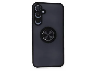 NEWFACE Samsung Galaxy A25 5G Uyumlu Montreal Yüzüklü Silikon Telefon Kılıfı Siyah