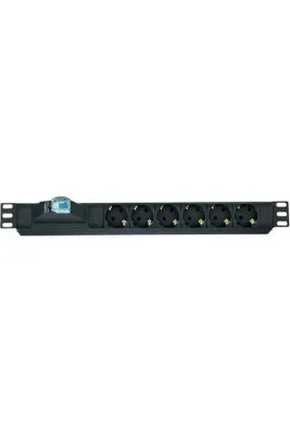 Lande 6LI ALÜMİNYUM PRİZ 1.5M KABLOLU 1U 19" TEK SİGORTALI (LN-PRZ-SGT-1U6P-SC-P)