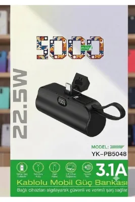MRKAY 5000 mAh Dijital Göstergeli 22.5W Hızlı Şarjlı Powerbank Taşınabilir Şarj Cihazı
