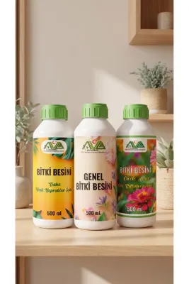 Avagro Tarım Bitki Besini 3'lü Set Kaliteli - Etkili - Sıvı Bitki Vitamini Besleyicisi Gübre