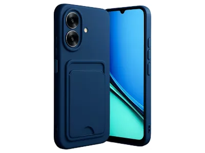 NEWFACE Realme Note 60 Uyumlu Kelvin Kartvizitli Silikon Telefon Kılıfı Lacivert