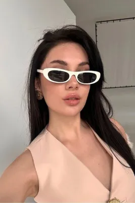 REN EYEWEAR Laurent Slim Tasarım Ince Leopar Siyah Güneş Gözlüğü Popüler REN EYEWEAR