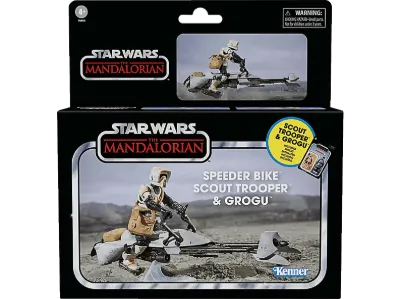 STAR WARS Vintage Collection Speeder Bike, Scout Trooper & Grogu Araç ve Figür Seti