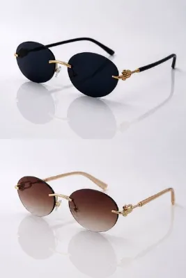 ModaLucci TREND MODEL KADIN SİYAH VE KAHVE 2'Lİ SET UV 400 KORUMALI