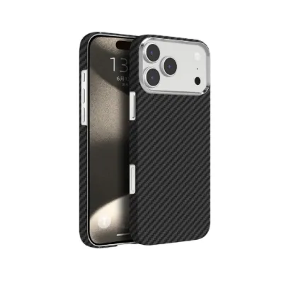 Knit iPhone 17 Pro Kevlar Series Kılıf - Siyah