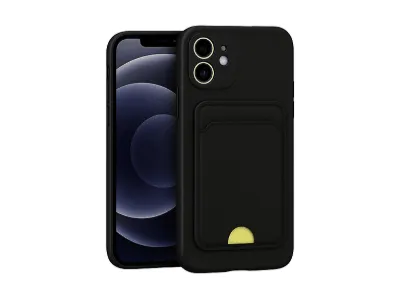INTERFLEX Apple iPhone 11 Uyumlu Kelvin Kartvizitli Silikon Telefon Kılıfı Siyah