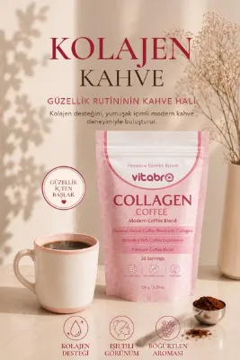 Vitabro Collagen Coffee 150 g 30 Günlük Şekersiz Kolajen İçerikli Kahve Karışımı