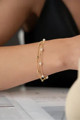 Silvano Jewelry 925 Ayar Gümüş İncili Toplu Bileklik