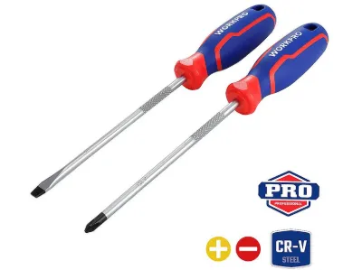 WORKPRO WP200503 2 Parça Profesyonel CR-V Manyetik Tornavida Seti