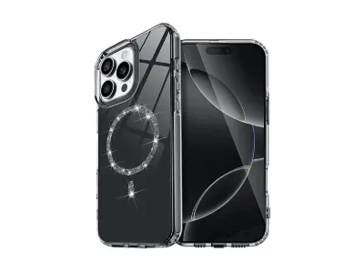 NEWFACE iPhone 16 Pro Max Uyumlu Live Diamond Magsafe Kapak Telefon Kılıfı Siyah