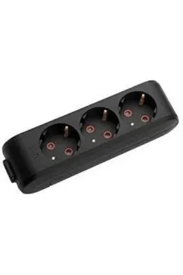 VİKO Multi-let 3lü Topraklı Klemensli Priz (siyah, Kablosuz)