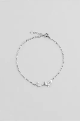 So CHIC... Kelebek 18 Ayar Beyaz Altın Kaplama Gümüş Minimal Bileklik