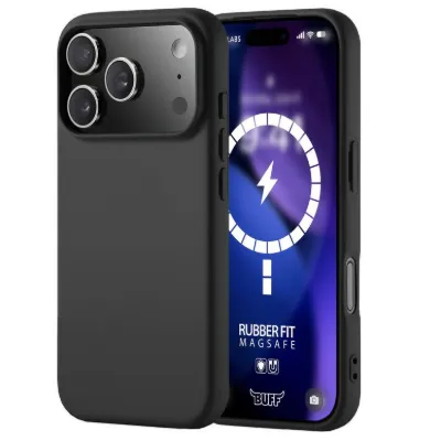 Buff iPhone 17 Pro Magsafe Rubber Fit Silikon Kılıf - Siyah