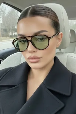 Dio Armati Sarwena Air Unisex Leopar yeşil camlı Pilot Güneş Gözlüğü | UV400 Koruma