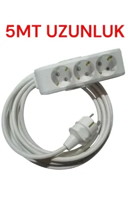 VİKO 3lü Grub Priz Ara Kablosu Uzatıcı Viko 1.2.3.4.5....20 mt kablo uzunluk seçiniz ( uzunluk 5 mt )