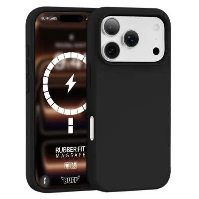 Buff iPhone 18 Pro Max / 17 Pro Max MagSafe Rubber Fit Kılıf - Siyah