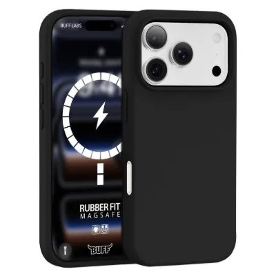 Buff iPhone 18 Pro / 17 Pro MagSafe Rubber Fit Kılıf - Siyah