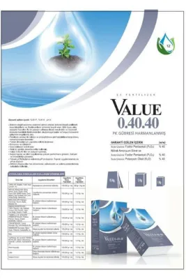 VALUE 0.40.40 Pk Gübresi Çilek Domates Patates