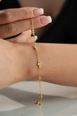 Silvano Jewelry Ayar Gümüş Altın Kaplama Kalemli Bileklik