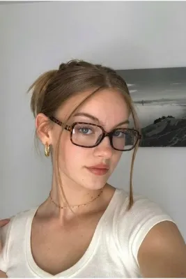 PROTCO Kare Şeffaf Ekran Gözlüğü - Leopar Çerçeve Unisex Model Mavi Işık Koruma