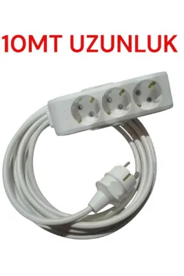 VİKO 3lü Grub Priz Ara Kablosu Uzatıcı Viko 1.2.3.4.5....20 mt kablo uzunluk seçiniz ( uzunluk 10 mt )