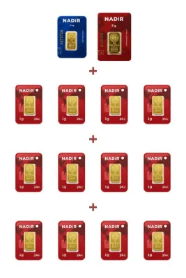 Nadir Gold 24 Ayar 19,5 Gram Altın (1 Ad 5 Gram Altın + 1 Ad 2,5 Gram Altın + 12 Ad 1 Gram Altın )