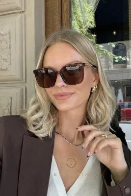 Eyesofia Echo Unisex Kahverengi 2025 Yılı Metal Yeni Sezon Güneş Gözlüğü