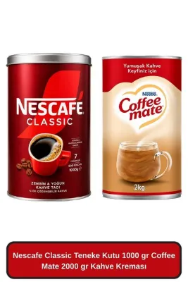 Nescafe Classic Teneke Kutu 1000 gr Coffee Mate 2000 gr Kahve Kreması