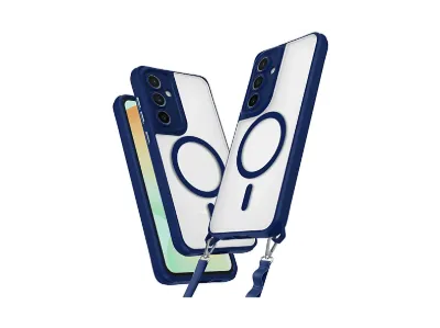 NEWFACE Samsung Galaxy S25 Uyumlu Enka Magsafe Silikon Telefon Kılıfı Lacivert