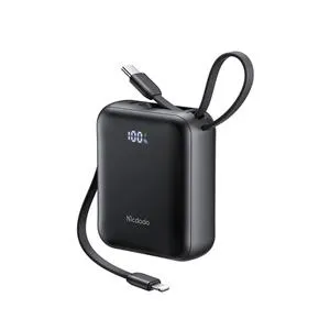 MCDODO MC-8620 10000 mAh 22.5W PD Hızlı Şarj Dahili Kablolu Powerbank - Siyah