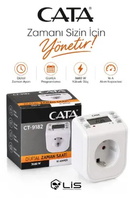 Cata CT-9182 Zaman Ayarlı Dijital Saatli Priz