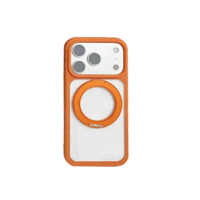 Piili iPhone 17 Pro Max Rotary MagSafe Silikon Kılıf - Turuncu