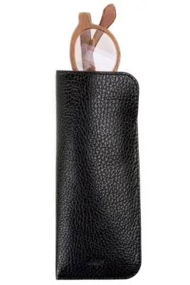 Leather Paper Siyah Deri Gözlük Kılıfı