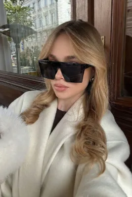MACERATİ Tıqa Kare Vintage Siyah Unısex Ultra Hafif UV400 Güneş Gözlüğü