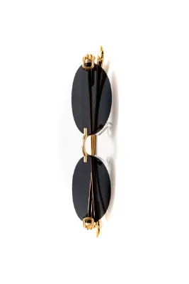 COOLANDBETTER Soren 48 Ekartman Oval Çerçevesiz Gold Metal Kadın Güneş Gözlüğü Tasarım UV400 Korumalı